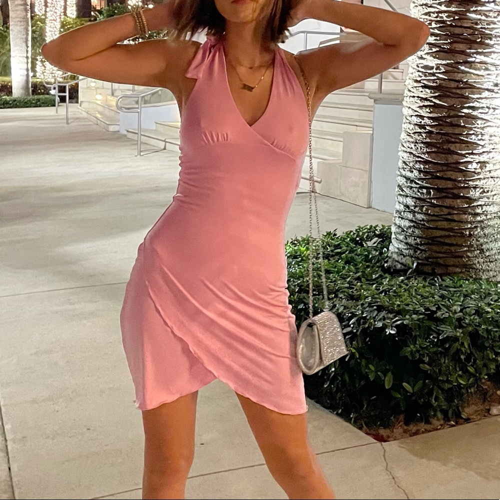 Pink crepe dress